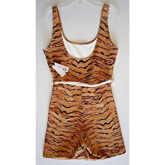 WeWoreWhat WWAB22-2XMWH Womens Sz L Brushed Nylon Tiger Scoop Neck Bodysuit - Picture 8 of 9